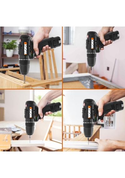 Worx WX121 12 V 2.0 AH Li-ion Çift Akülü Kömürsüz Darbeli Matkap + 5 Parça Aksesuar