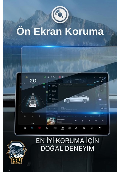 Tesla Model Y Juniper Parmak İzi Önleyici Nano Ekran Koruyucu Ön Ve Yolcu Ekranı İçin 2in1 Ön 15,4"/
