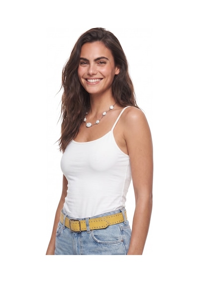 Onloox Kadın Beyaz Beyaz Pamuklu Esnek Kumaş İnce Askılı Vücuda Oturan Basic Sade Model Atlet İç Çamaşırı Atlet