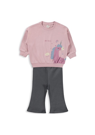 Civil Baby Unicorn Baskılı 6-18 Ay Takım - Pembe Pink Pastel