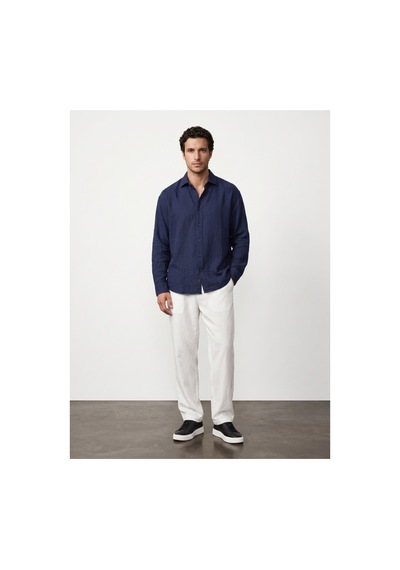 Baselco Amalfi Muslin Oversize Gömlek - Basic Fresh Lacivert