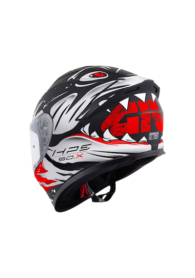 Givi 50.x Sharkbite Motosiklet Kaskı Beyaz-Kırmızı