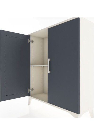 Arges Şifonyer 2 Raflı Tek Çekmeceli 2 Kapaklı 88x30x106 Aytaşı-antrasit Aytası