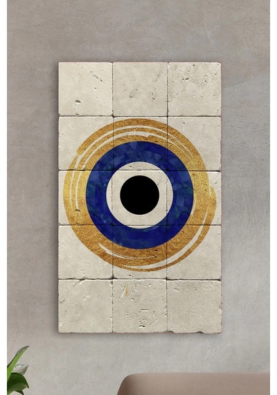 Doğal Taş Tablo Nazar Boncuğu Desenli 30x550cm