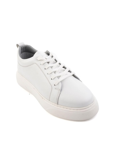 Bambi Beyaz Hakiki Deri Erkek Sneaker E01082102043