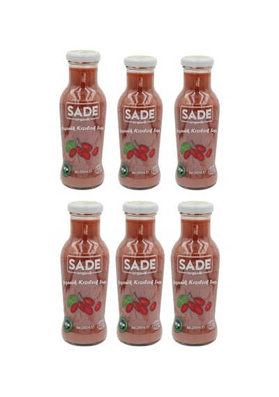 Sade Organik Kızılcık Suyu 250 Ml 6 Lı