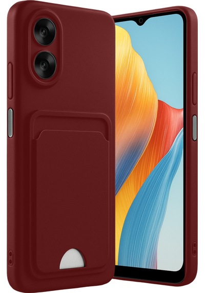 Newface Oppo A38 Kılıf Kelvin Kartvizitli Silikon - Bordo Bordo