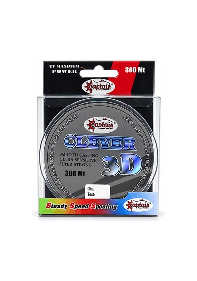 Delux Serisi Su Altı Hobi Oltacı Captain Clever 3d Smooth 300mt Monofilament Misina 0.33mm