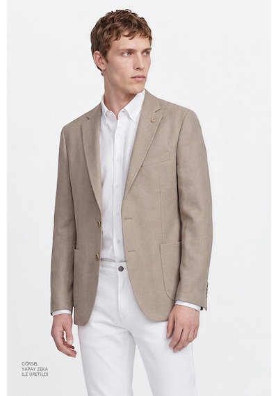 AC&Co / Altınyıldız Classics Erkek Bej Slim Fit Dar Kesim Mono Yaka Torba Cepli Blazer Ceket Bej AC&Co / Altınyıldız Classics Erkek Bej Slim Fit Dar Kesim Mono Yaka Torba Cepli Blazer Ceket Bej