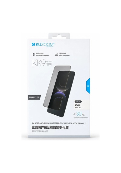 Privacy İphone Duo Katlanabilir Dış Ekran Uyumlu Kk9 3x Güçlendirilmiş Hayalet Cam Ekran Koruyucu