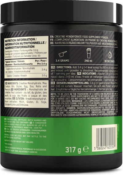 Creatine Kreatin Aromasız 317g 93 Servis Kas Gücü Ve Performans Artışı Desteği Aromasız