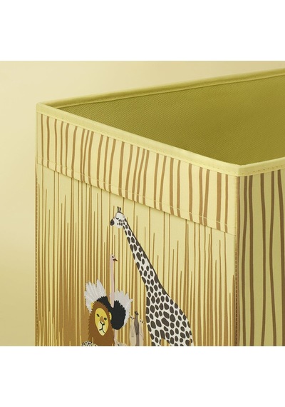 Çocuk Odası Kutu 33x38x33 CM Zürafa Temalı  Açık Sarı