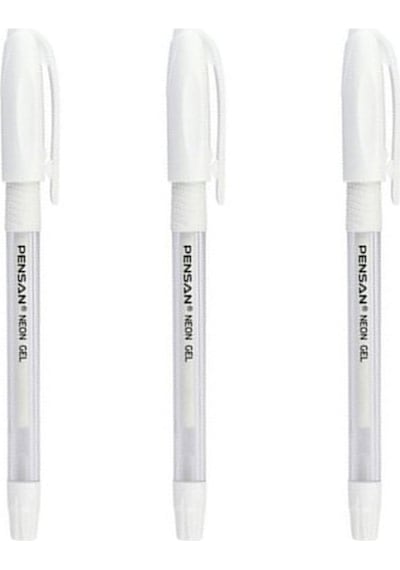 Pensan Jel Kalem Neon 1.0 Mm Beyaz 3 Adet