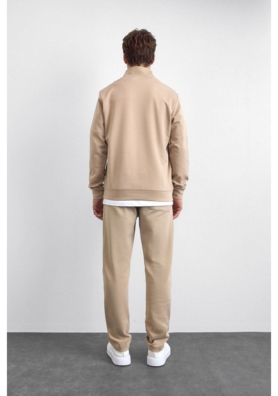 Backandbond Bej Regular Fit Dik Yaka Yarım Fermuarlı Sweatshirt