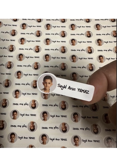 Resimli Okul Etiketi, Kalem Defter Etiketi, - 194 Adet Opak Sticker Çok Renkli