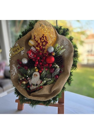 El Yapımı Led Işıklı Yılbaşı Kapı Ve Duvar Süsü - Premium Yeni Yıl Dekoru - Doğal Çuval Kumaş & Hasır Tasarım - Noel Baba Figürlü - Hediyelik Özel Yen El Yapımı Led Işıklı Yılbaşı Kapı Ve Duvar Süsü - Premium Yeni Yıl Dekoru - Doğal Çuval Kumaş & Hasır Tasarım - Noel Baba Figürlü - Hediyelik Özel Yen