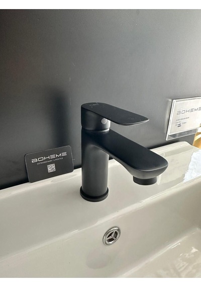 Boheme Fleko Lavabo Bataryası Siyah Renk Pirinç Döküm Siyah