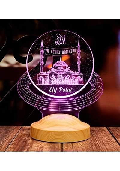 Ayrex Özel Isim Soyisim Ve Mahya Yazısı Yazılabilen Camii 3d Led Lamba Diğer