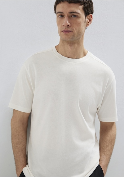 Mavi - Soft-premium Ekru Tencel Liyosel Karışımlı Tişört 0613468-70057 Ekru