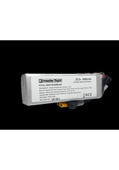 Masterflight 22.2v Li-po Pil - 3000mah 80c 6s Lityum Polymer Batarya