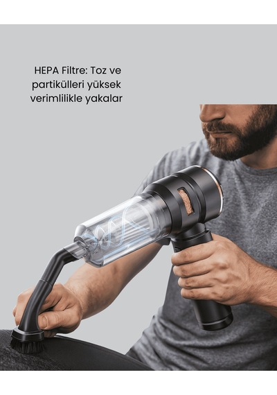 Kompakt Ergonomik El Süpürgesi Araç İçi Derinlemesine Temizlik İçin