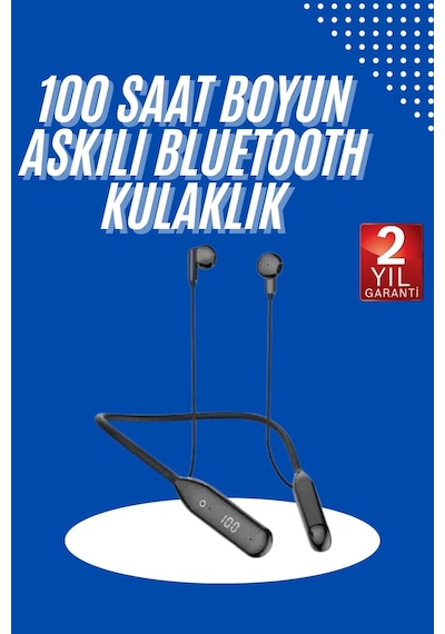 Mey Najmaddin 100 Saat Kablolu Boyun Askılı Dijital Göstergeli Bluetooth Kulaklık Najmaddin