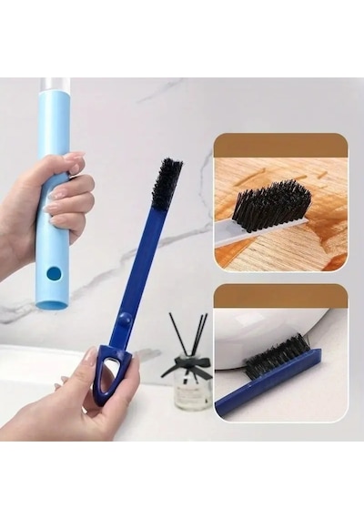 Mucit Home 4 Ü 1 Arada Çift Taraflı Çok Amaçlı Cam Temizleme Kazıyıcı Ve Silme Fırçası Sprey Şişeli Mavi