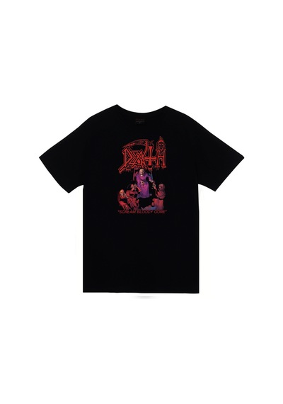 Death - Müzik - Grubu Baskılı Unisex %100 Pamuk Siyah T-shirt SIYAH