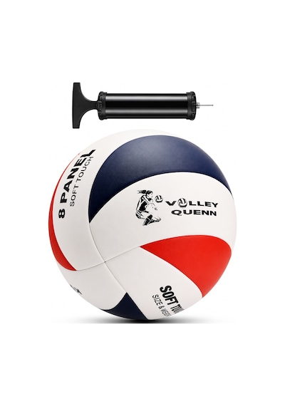 Sert Zemin Voleybol Topu Pompalı Set 8 Panel Yumuşak Deri İç-dış Mekan Uygun Dayanıklı Kv600 Kırmızı