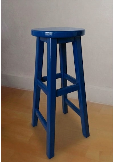 Ahşap Tabure 70 Cm Mavi