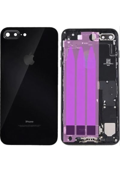 Apple Uyumlu iPhone 8 Plus Dolu Kasa Siyah Renk Şarj Soketi+On Off Flex+Ses Flex Üstünde