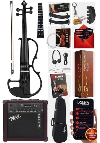 Midex RCZ-606BK-AMP Elektro Keman ve Şarjlı Anfi SetiMidex RCZ-606BK-AMP Elektro Keman ve Şarjlı Anfi Seti