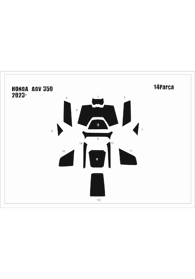 Honda Adv 350 Tank Pad Ve Grenaj Kaplama 14 Parça Siyah 04135755