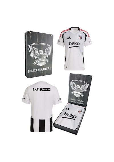 Beşiktaş 24-25 Beyaz Forma Kişiye Özel Ahşap Kutulu Beyaz