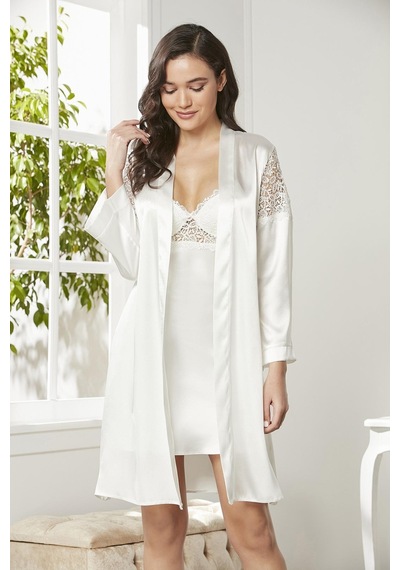 Pierre Cardin Saten Gecelik Sabahlık Pijama Takım Şort Takım 6'lı Gelin Çeyiz Seti - 6955 001