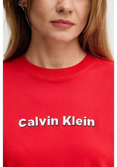 Calvin Klein Jeans Kısa Kollu 2 Renkli 3d Nakışlı Logolu Kadın T-shirt Lv047d205g-vtw Kirmizi