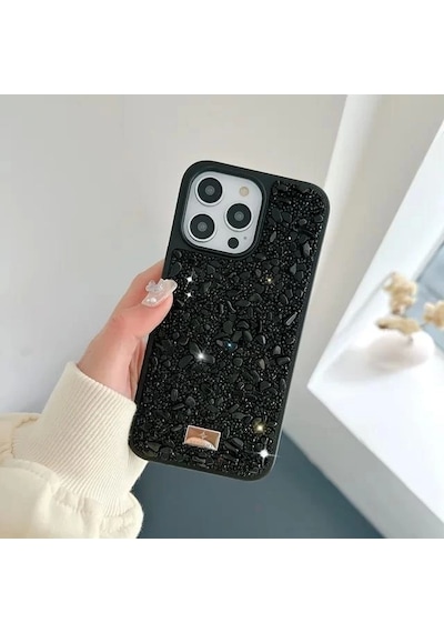 Apple Uyumlu  iPhone 14 Pro Max Sw Taşlı Premium Lüx Silikon Cep Telefonu Kılıfı