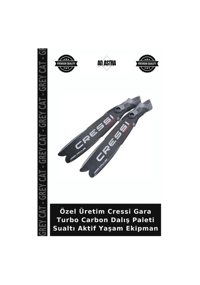 Özel Üretim Cressi Gara Turbo Carbon Dalış Paleti Sualtı Aktif Yaşam Ekipman Black