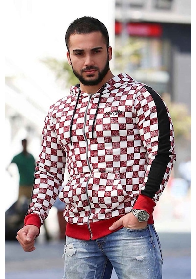Madmext Erkek Bordo Kapşonlu Sweatshirt 2746 Bordo