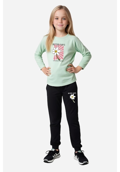 Fyk Kids 3'lü Kız Çocuk Baskılı Bel Detayı Lastikli Alt-üst Pijama Takımı Çok Renkli