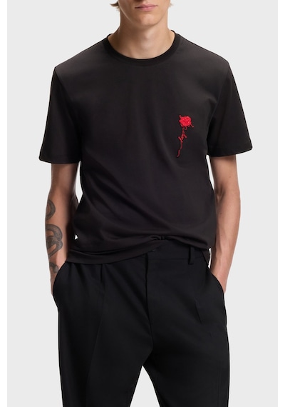 Hugo % 100 Pamuk Regular Fit Bisiklet Yaka T Shirt Erkek T Shirt 50574447 001 Siyah
