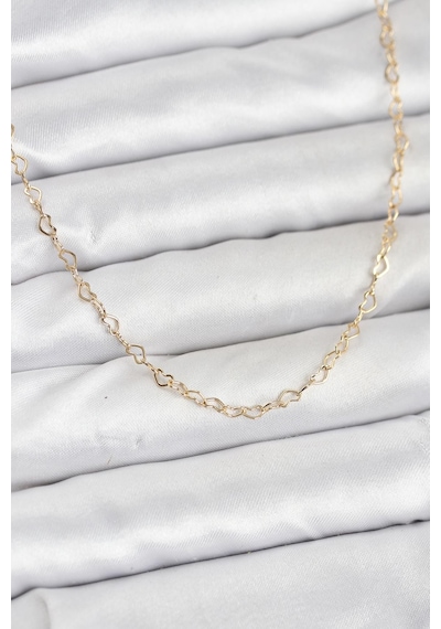 Cm 14k Gold Renk Kalp Zincirli Kadın Kolye Çok Renkli