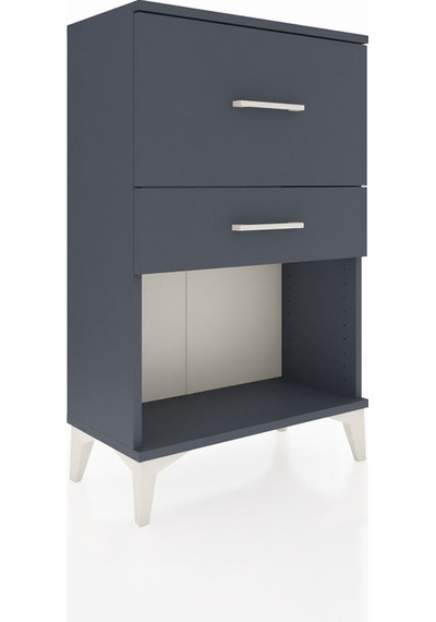 Arges Komodin 2 Çekmeceli 60x30x96 Antrasit-antrasit Antrasit