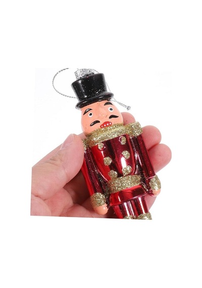 Fındıkkıran Noel Ağacı Süsü Kırmızı Simli Ve Parlak Dekoratif Yılbaşı Figürü Diğer