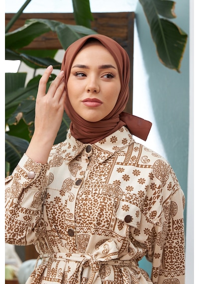 Silk Home Twill Eşarp 11343-51 Kahve