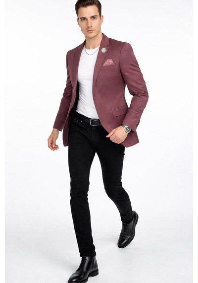 Plus Scorpion Erkek Mono Yaka Tek Düğmeli Çift Yırtmaçlı Blazer Ceket Premium Dokuma Kumaş, 8 Renk Mürdüm Plus Scorpion Erkek Mono Yaka Tek Düğmeli Çift Yırtmaçlı Blazer Ceket Premium Dokuma Kumaş, 8 Renk Mürdüm