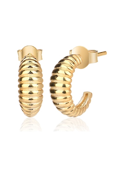 Emılıano Jewellery 925 Ayar Desenli Küpe Gold - Gümüş