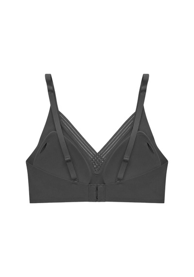 Cottonill Seamless Bra - Lucent Siyah Lazer Kesim Balensiz Ön Çapraz Şerit Detaylı Kadın Sütyen