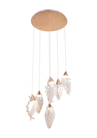 Ardea 6'lı Gold Yuvarlak Sarkıt Salon Led Avize