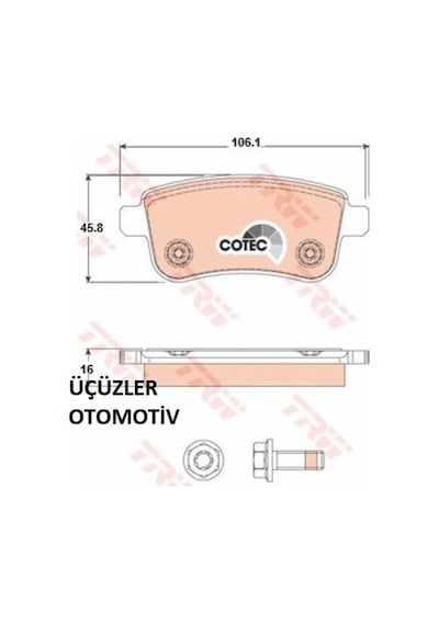 Arka Fren Balatası Megane 3 4 Fluence 440601416R 440603734R